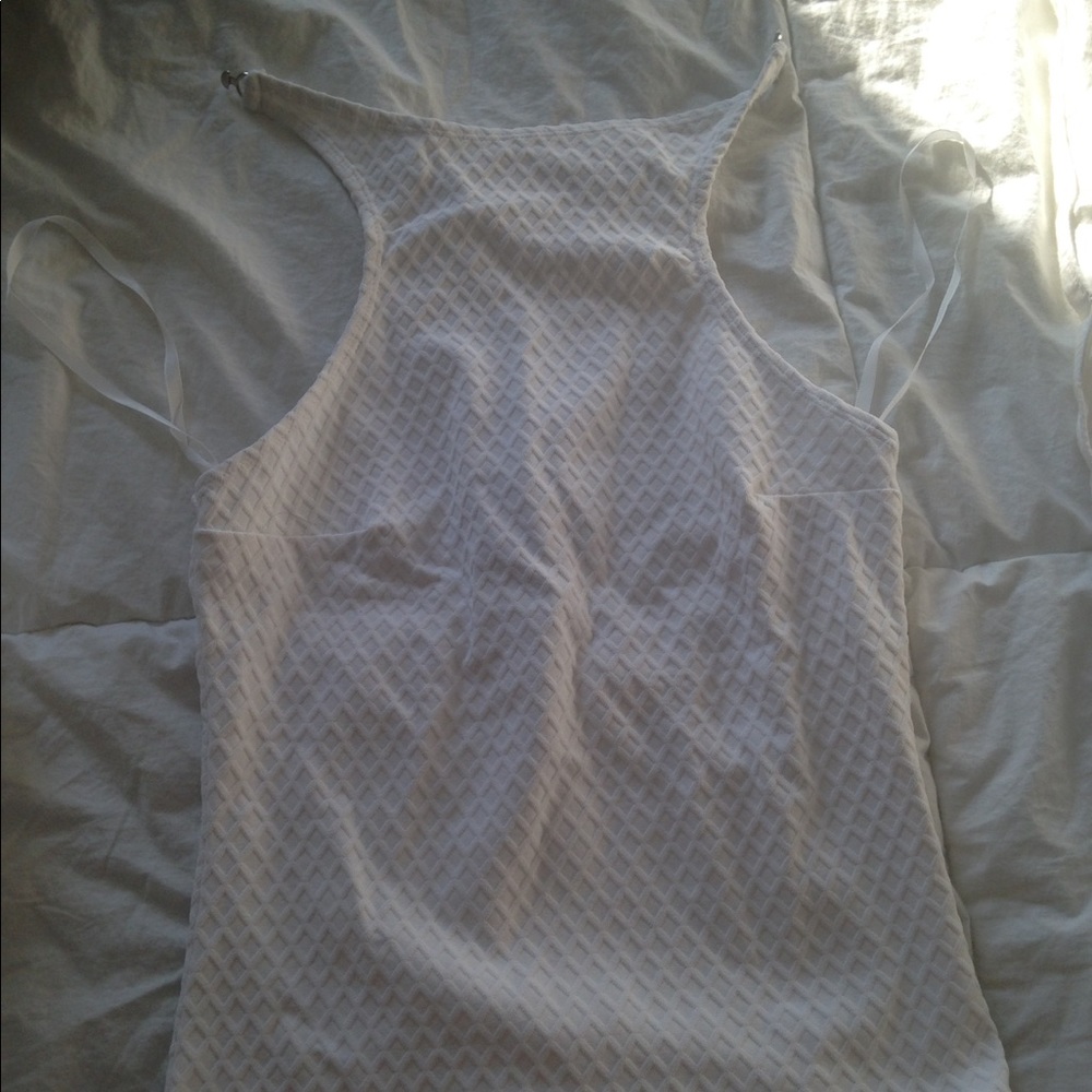 Bebe halter top white small nwt